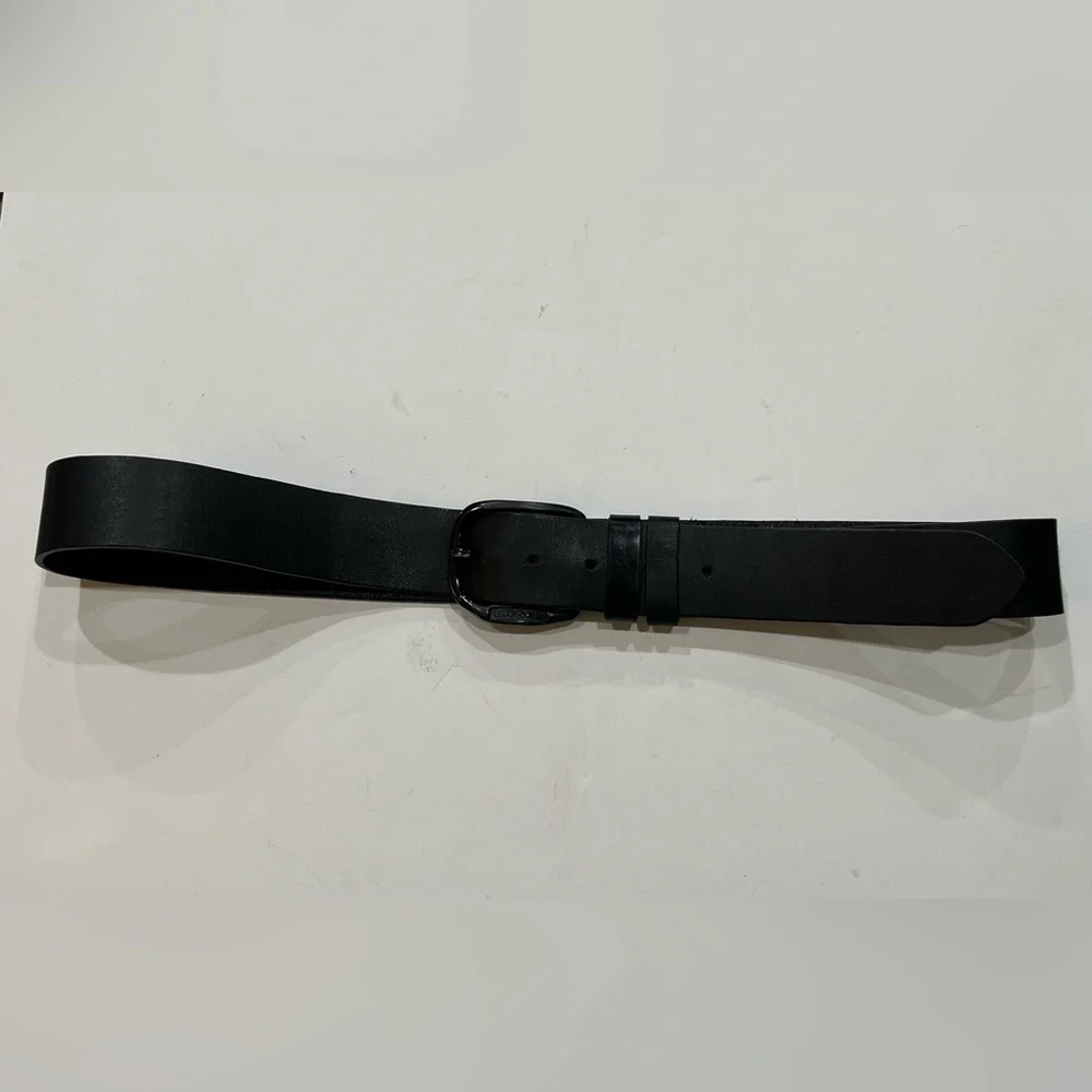 Diesel Black Leather B-1DR Belt with Tonal Matte Black Buckle Sz.‎ 38US
